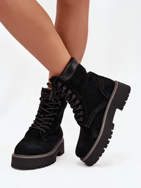 Poslovne gležnjarji Big Star Shoes iz semiša črna