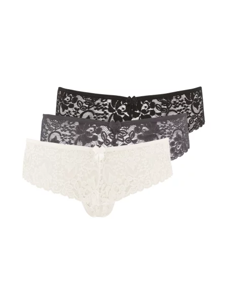 LASCANA Tanga crem / gri negru
