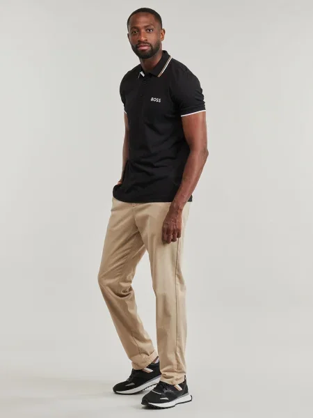 Tricou polo Boss stretch negru