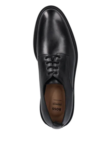 Pantofi Boss cu șireturi din piele negru