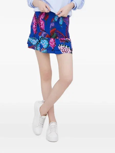 Fusta mini Desigual cu imagine albastru