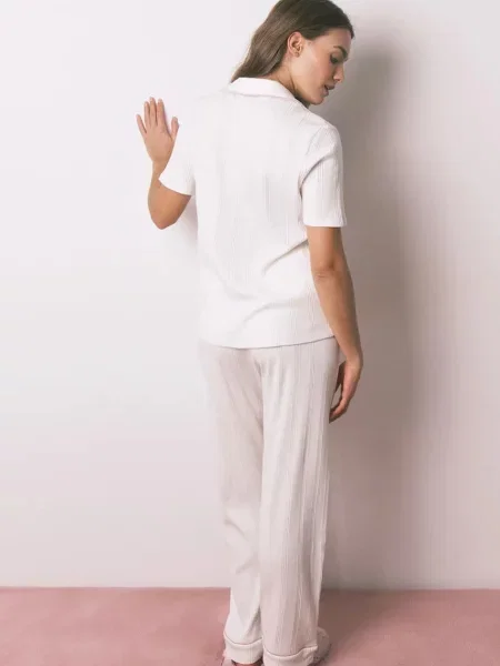 Піжамний комплект з бавовною women'secret бежевий