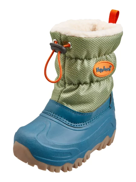 PLAYSHOES Μπότες για χιόνι λαδί / πετρόλ πορτοκαλί