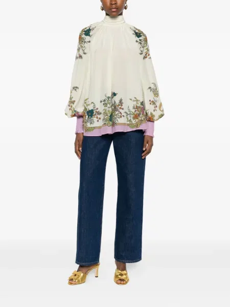 Bluză Alemais cu model floral cu imagine alb