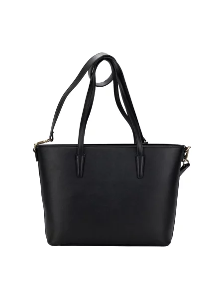 Lniana torebka Valentino Bags czarna