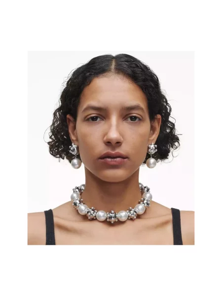 Naszyjnik Marc Jacobs z perełkami w grochy biały