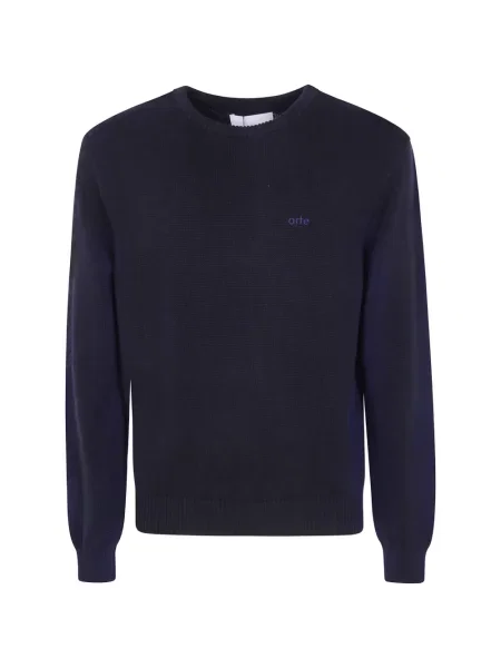 Pulover Arte Antwerp cu broderie tricotate albastru