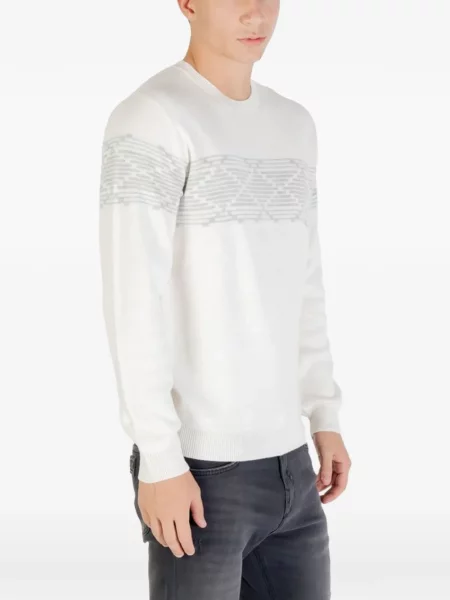 Pulover Antony Morato cu imprimeu geometric alb