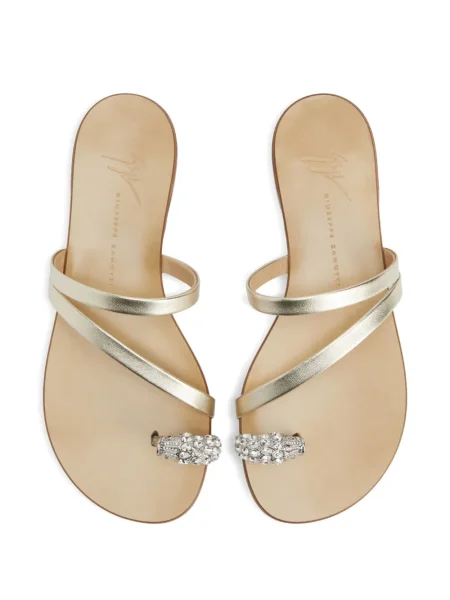 Iš natūralios odos sandalai Giuseppe Zanotti auksinė