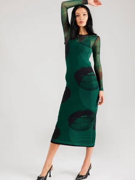 ABOUT YOU x Chiara Biasi Rochie Toni maro pueblo / verde jad / verde închis negru