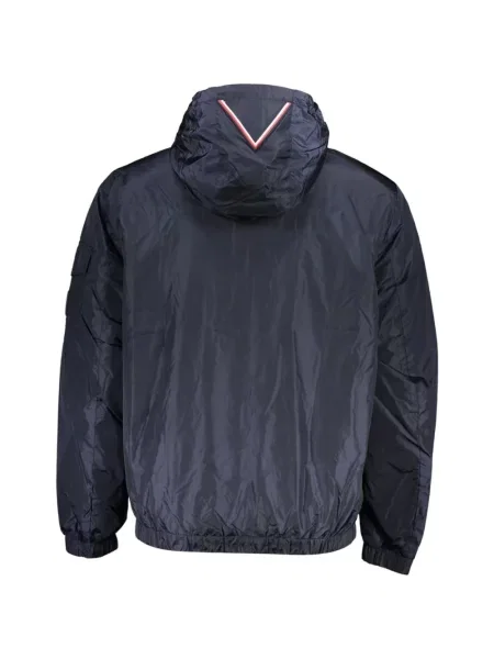 Geacă Tommy Hilfiger cu glugă albastru