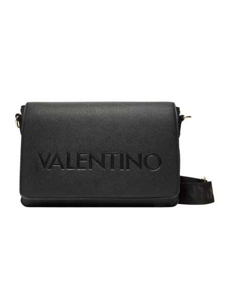 Lniana torebka Valentino Bags czarna