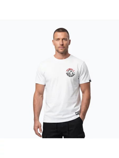 Tricou pentru bărbați Pitbull Dog SD white alb