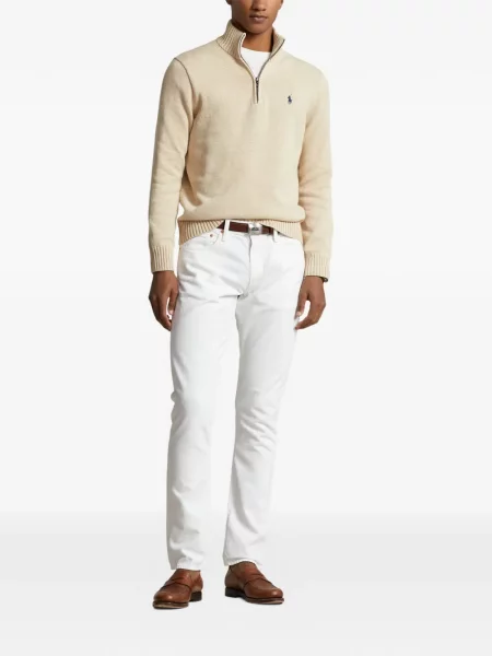 Tricou polo Polo Ralph Lauren cu glugă cu blană cu broderie roșu