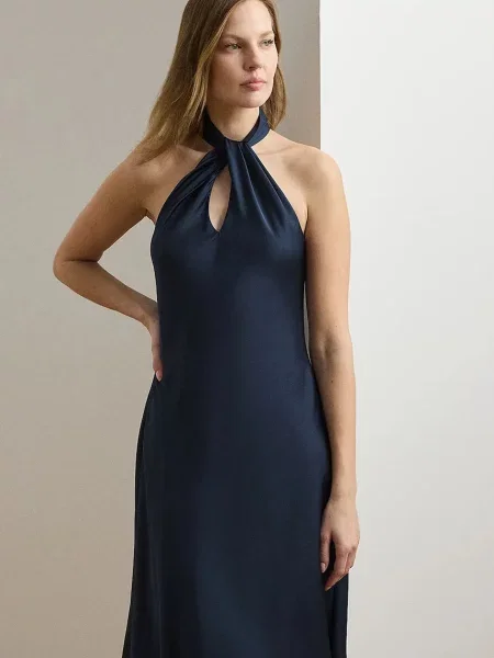 Платье мини Lauren Ralph Lauren клеш синее