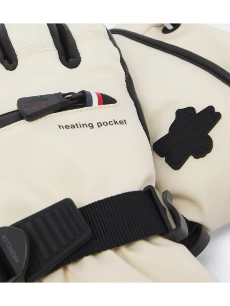 Rukavice Moncler Grenoble s autogramom biela