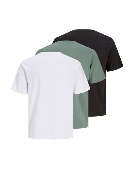 JACK & JONES Tričko JORNORREBRO zelená / tmavočervená / čierna biela