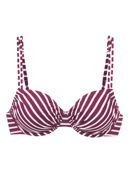 VENICE BEACH Sutien costum de baie roșu merlot alb