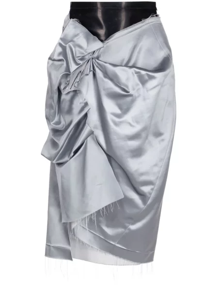 Satynowa osłona spódnica ołówkowa Maison Margiela niebieska