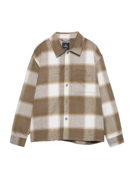 Pull&Bear Geacă de primăvară-toamnă nisipiu / bej amestecat alb