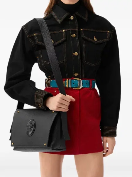 Geantă crossbody Versace din piele negru