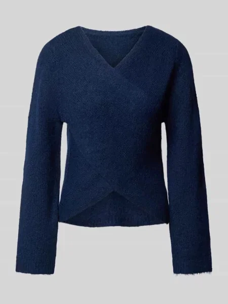 Sweter w kopertowym stylu model ONLMAGGIE' Only granatowy