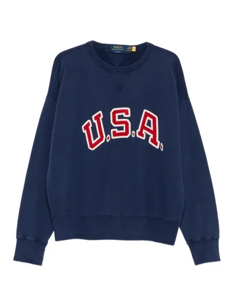 Hanorac Polo Ralph Lauren din piele cu broderie verde