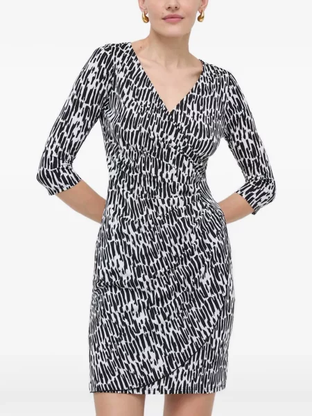Rochie mini Morgan cu imagine cu imprimeu abstract alb