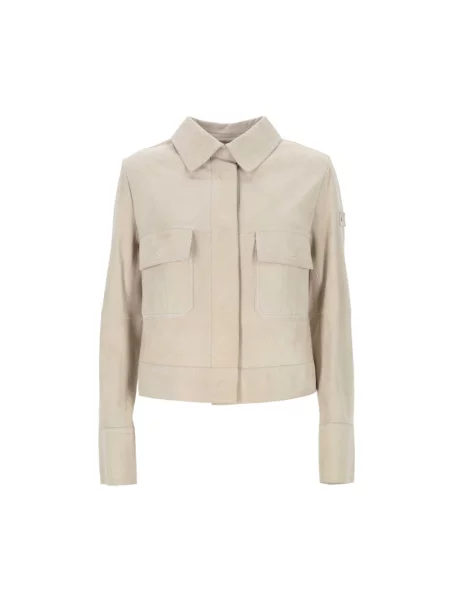 Kurtka skórzana Peuterey beżowa