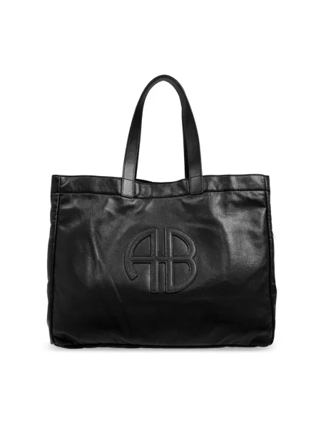 Anine Bing Rio torebka shopper skórzana czarna