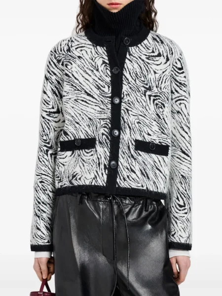 Cardigan Proenza Schouler White Label cu imagine cu model zebră alb