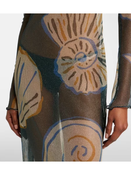 Rochie Cala De La Cruz cu imagine verde