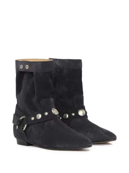 Botine Isabel Marant din piele cu tepi negru