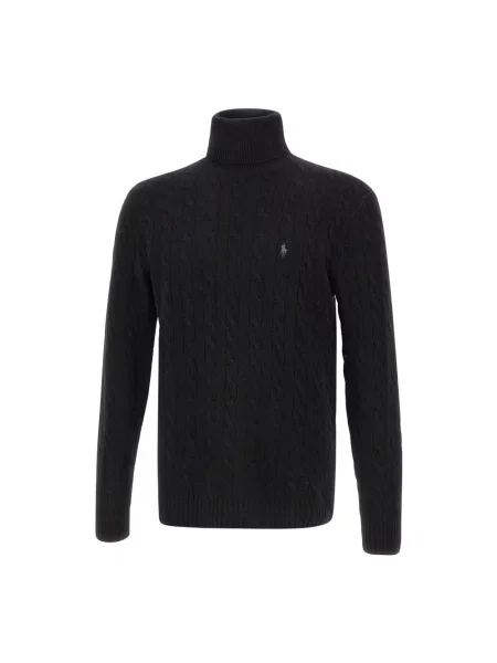 Polo Ralph Lauren sweter wełniany lekkie z golferm czarny