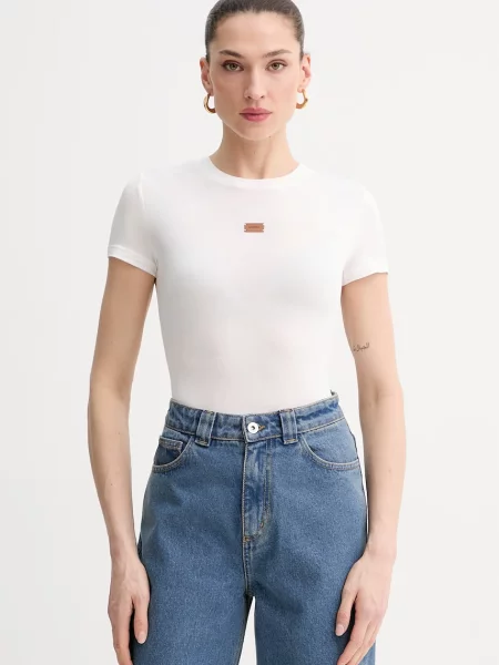 La Mania tricou basic pentru femei din modal MEG bej