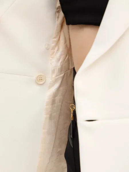 Однотонный двубортный пиджак Elisabetta Franchi бежевый