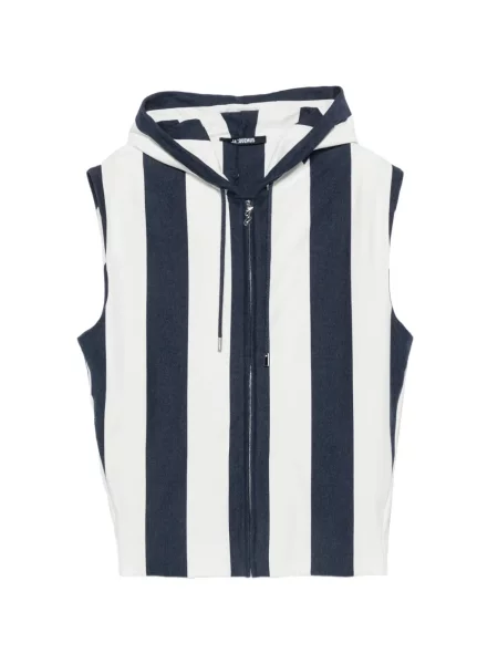 Vestă Jacquemus fără mâneci cu glugă albastru