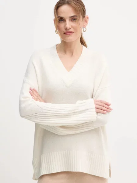 United Colors of Benetton pulover din amestec de lână bej