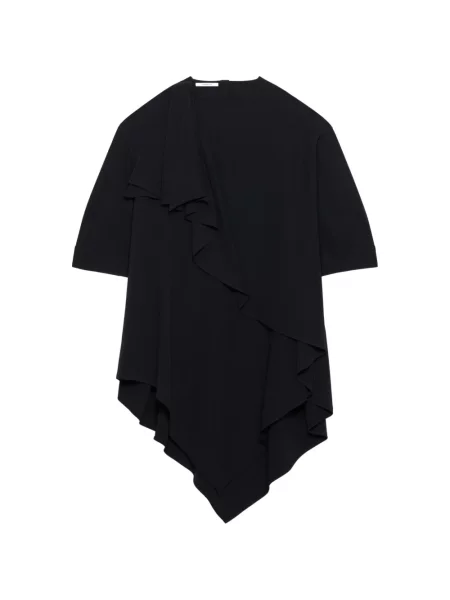 Rochie Givenchy cu funde asimetrică din crep negru