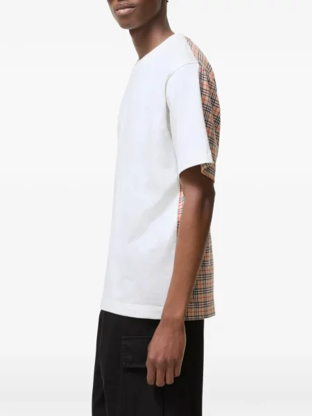 Tricou Burberry în carouri alb