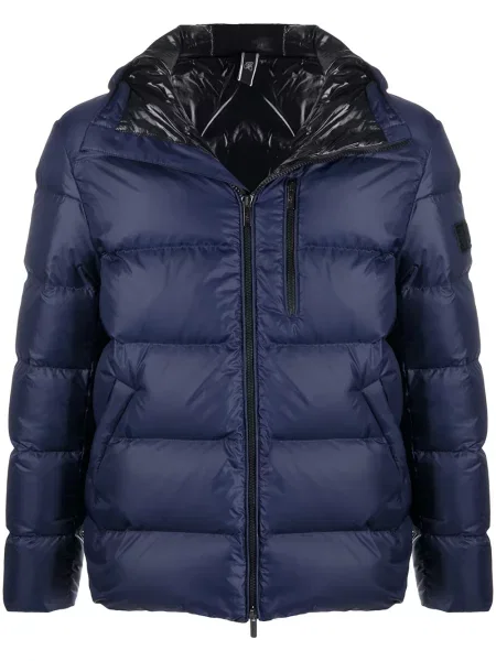 Къс пухено яке Hogan синьо