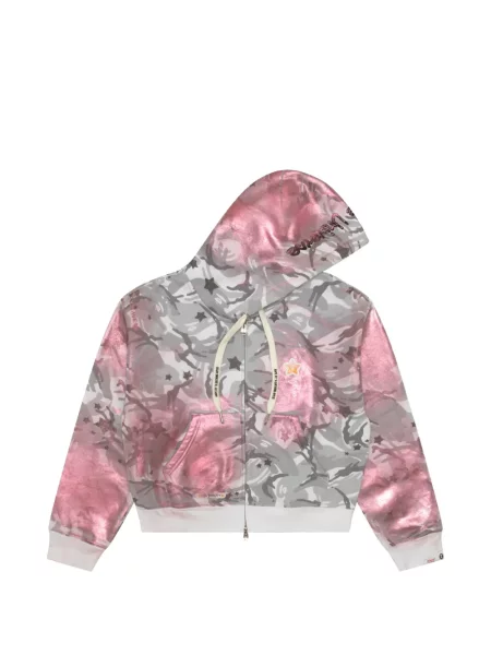 Hanorac cu glugă Aape By A Bathing Ape cu imagine cu model camuflaj roz