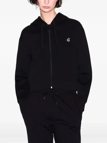 Geacă Armani Exchange cu glugă negru