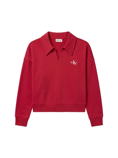 Calvin Klein Jeans Tréning póló vérvörös / ezüst fehér