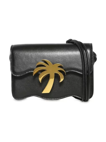 Torba plażowa Palm Angels skórzana czarna