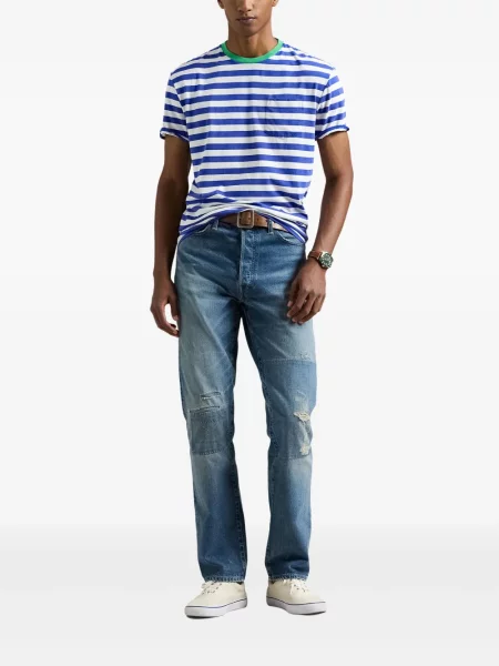 Siuvinėtos zomšinės pledinės maudymosi kelnaitės Polo Ralph Lauren mėlyna
