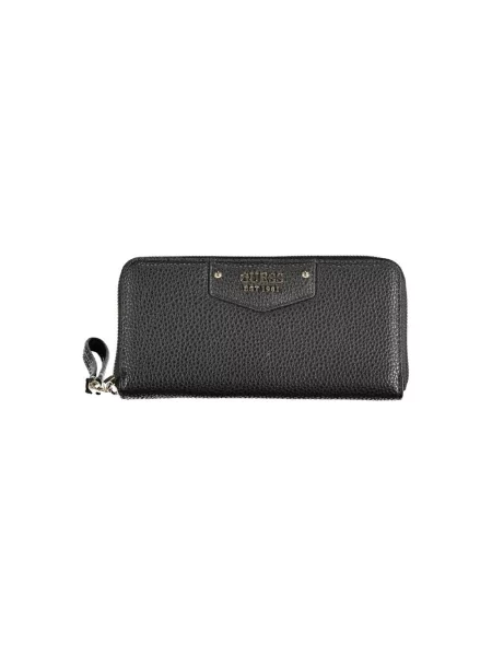 Lniany portfel Guess czarny