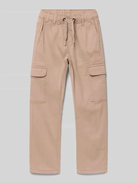 Spodnie cargo o kroju slim fit z ocieplanej mieszanki bawełny S.oliver Red Label beżowe