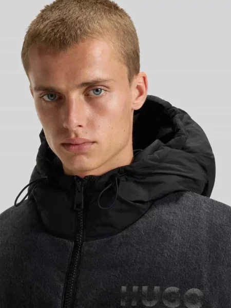 Kurtka puchowa w kroju relaxed fit z czystej bawełny model BOWAN' Hugo Blue czarna