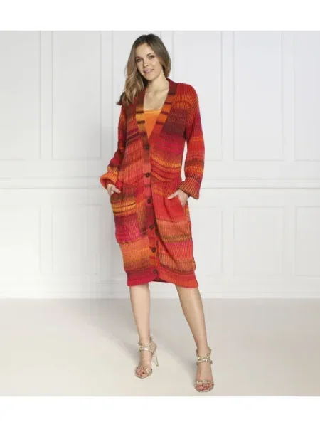 Patrizia Pepe Cardigan cu adaos de lână portocaliu